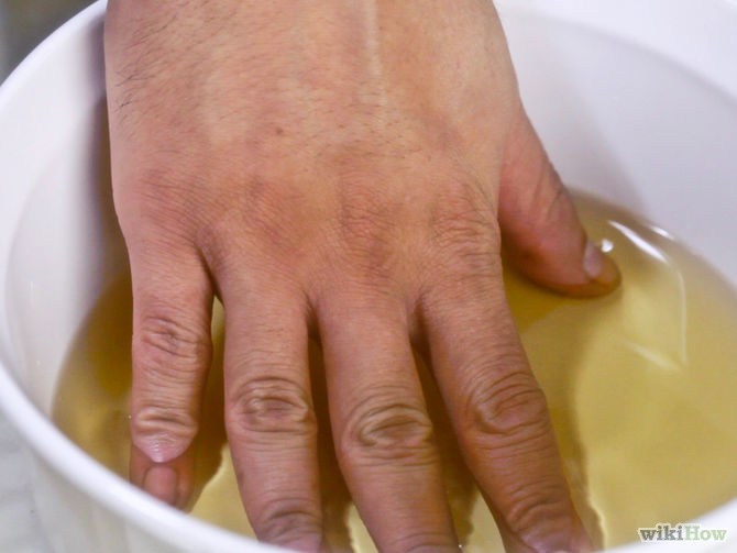 dip hands in apple cider vinegar